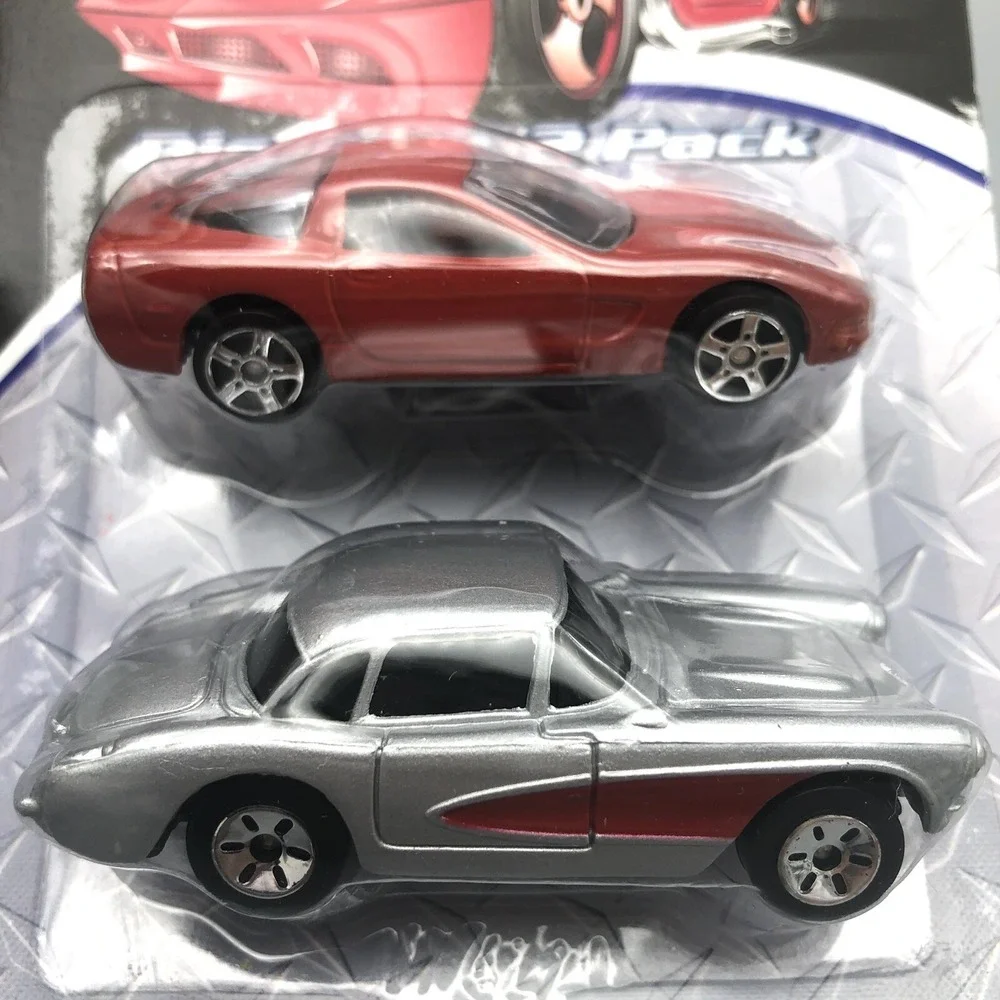 Kid Connection Diecast‎ 2 Pack 1997 Red Corvette & Silver 1957 1/64 Scale